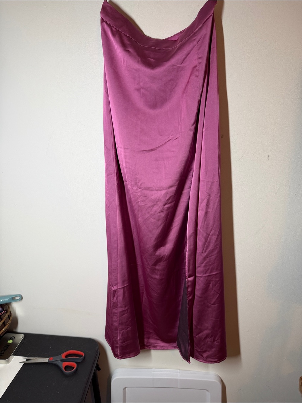 Sincerly Jules Satin Maxi Skirt in Plum Pink
